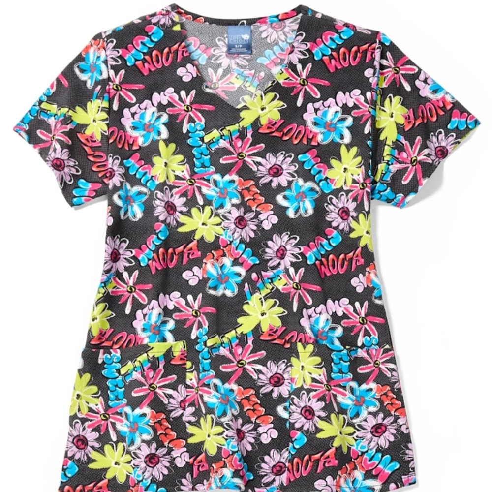 XS Zoe and Chloe Scrub Top NWT